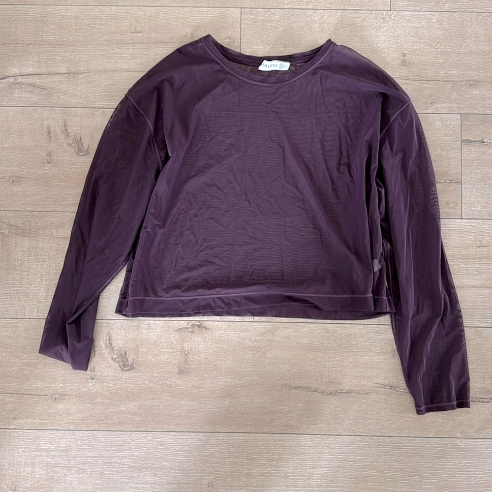 Athleta Mesh Long Sleeve in Eggplant